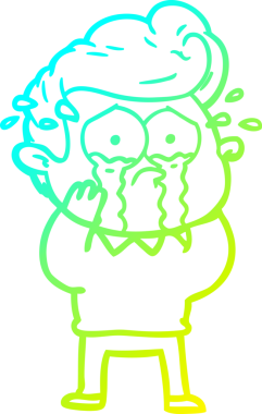 Bir insan tarafından çizilmiş ağlayan bir karikatür çizimi.