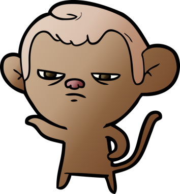 Bir insan tarafından çizilmiş çizgi maymun.