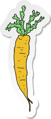 Bir insan tarafından çizilmiş havuç etiketi.