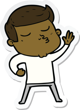 Bir insan tarafından çizilmiş bir çizgi film modelinin çıkartması.