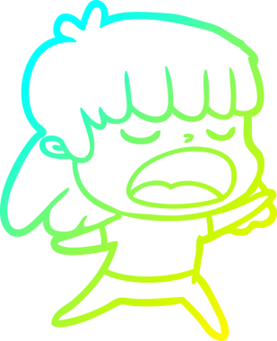 Bir insan tarafından yüksek sesle çizilmiş bir karikatür kadın çizimi.