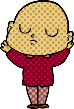 bir insan tarafından çizilmiş kel bir adam.