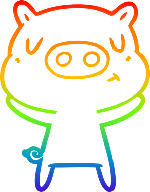 gökkuşağı gradyan çizgi çizimi bir insan tarafından çizilmiş içerikli domuz