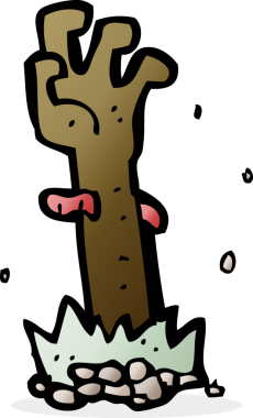 Bir insan tarafından çizilmiş bir zombi eli.