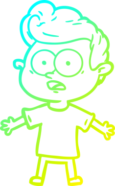 Bir insan tarafından çizilmiş soğuk çizgi çizgi film karakteri.