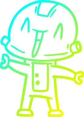 Bir insan tarafından çizilmiş soğuk gradyan robot çizimi