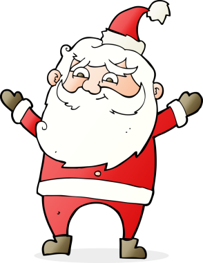 Bir insan tarafından çizilmiş mutlu noel baba çizgi filmi.