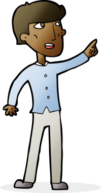 Çizgi filmci, bir insanın çizdiği yolu gösteriyor.