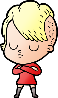 Bir insan tarafından çizilmiş karikatür kadın.