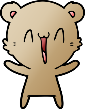 Bir insan tarafından çizilmiş mutlu ayı karikatürü