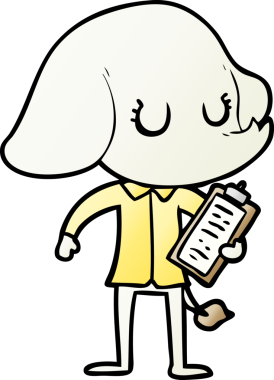 Bir insan tarafından çizilmiş şirin bir fil.