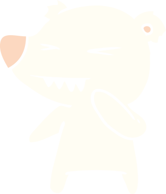 kızgın kutup ayısı düz renkli çizgi film bir insan tarafından çizildi.