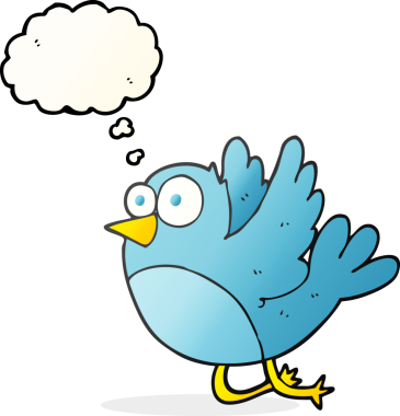 Bir insan tarafından çizilmiş serbest çizim balon karikatür kuşu.