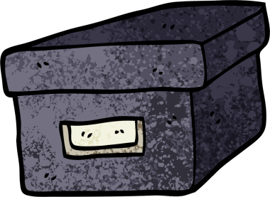 Grunge desenli karikatür eski dosya kutusu bir insan tarafından çizilmiş.