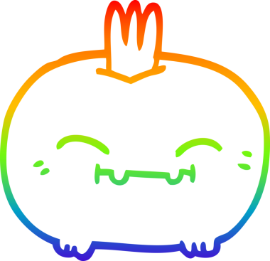 gökkuşağı gradyan çizgi çizimi bir insan tarafından çizilmiş mutlu kök sebze