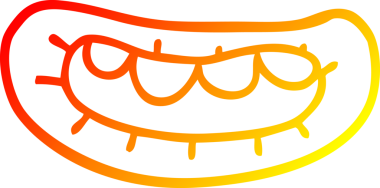 Bir insan tarafından çizilmiş çizgi film ağzının sıcak çizgisi.