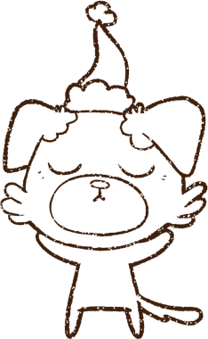 Bir insan tarafından çizilmiş Noel Köpeği Kömürü