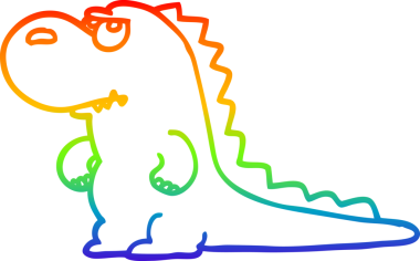 gökkuşağı gradyan çizimi bir insan tarafından çizilmiş sinir bozucu bir dinozor çizimi