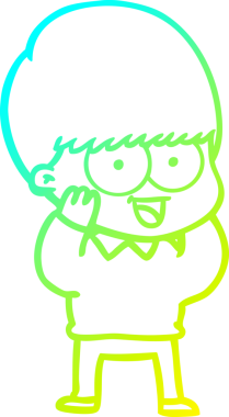 Bir insan tarafından çizilmiş mutlu çizgi film çocuğu çizimi.