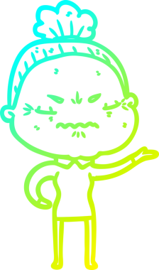 Bir çizgi film çizimi, bir insan tarafından çizilmiş yaşlı bir kadını rahatsız ediyordu.