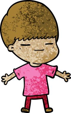 Bir insan tarafından çizilmiş kendini beğenmiş bir çocuk.