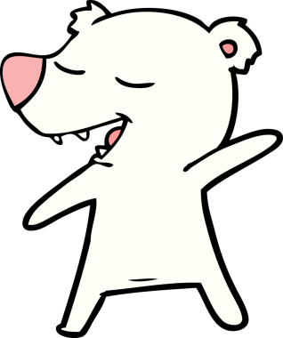 Bir insan tarafından çizilmiş mutlu kutup ayısı karikatürü