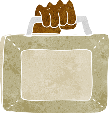 Bir insan tarafından çizilmiş bir evrak çantası.