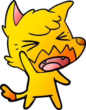 Bir insan tarafından çizilmiş tilki çizgi film karakteri