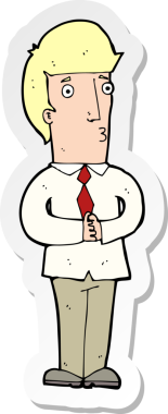 Bir insan tarafından çizilmiş gergin bir adamın çıkartması.