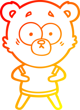 Şaşırmış bir kutup ayısının insan tarafından çizilmiş sıcak çizgi çizgisi.