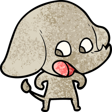 Bir insan tarafından çizilmiş şirin bir fil.