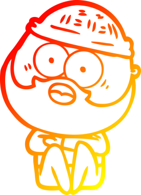 Bir çizgi film karakteri, bir insan tarafından çizilmiş sakallı bir adamı şaşırttı.