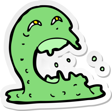 Bir insan tarafından çizilmiş iğrenç bir hayaletin çıkartması.