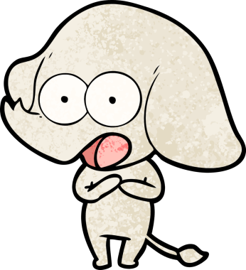 Bir insan tarafından çizilmiş şirin bir fil.