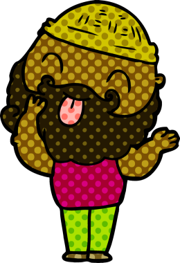 Bir insan tarafından çizilmiş sakallı bir adam.