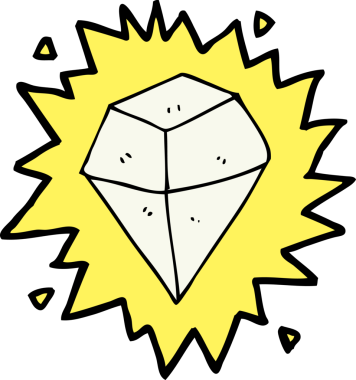 Bir insan tarafından çizilmiş parlak kristal bir çizgi film