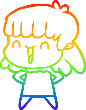 gökkuşağı gradyan çizimi bir insan tarafından çizilmiş bir karikatür kadın