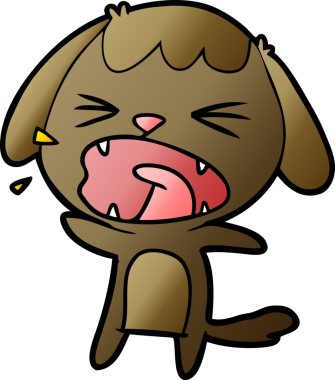 Bir insan tarafından çizilmiş şirin bir köpek havlaması.