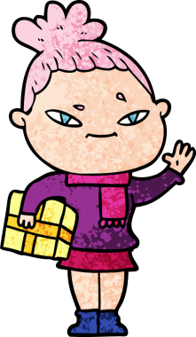 Bir insan tarafından çizilmiş karikatür kadın.