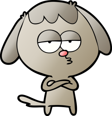 Bir insan tarafından çizilmiş, sıkılmış bir köpek.