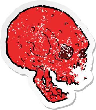 Bir insan tarafından çizilmiş ürkütücü bir karikatürün gerilimli yapıştırması.