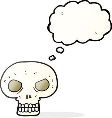 Bir insan tarafından çizilmiş serbest çizim baloncuk kafatası