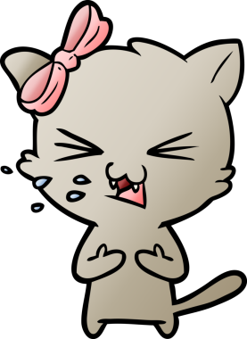 Bir insan tarafından çizilmiş çizgi film kedisi.