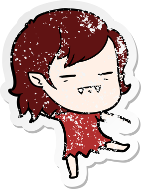 Bir insan tarafından çizilmiş ölümsüz vampir bir kızın sıkıntılı çıkartması.