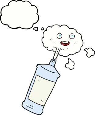 Serbest çizim düşünce balonu karikatürü. Bir insan tarafından çizilmiş krem şanti.