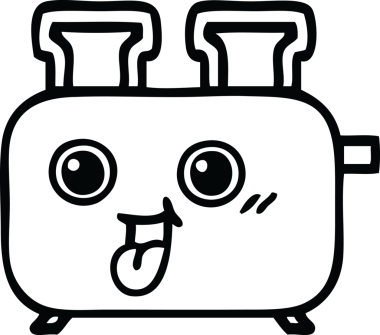 Bir insan tarafından çizilmiş bir tost makinesinin çizgi çizimi