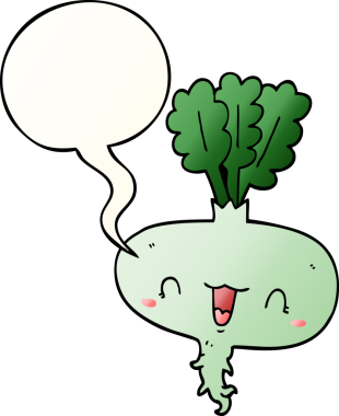 bir insan tarafından çizilmiş düzgün eğimli konuşma baloncuklu şalgam.