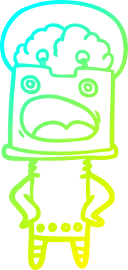 Bir insan tarafından çizilmiş soğuk gradyan robot çizimi