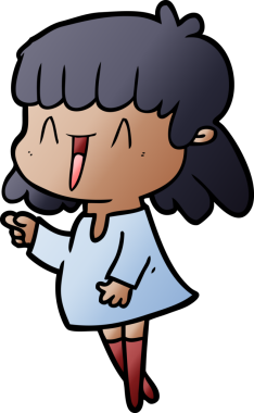 Bir insan tarafından çizilmiş karikatür kadın.