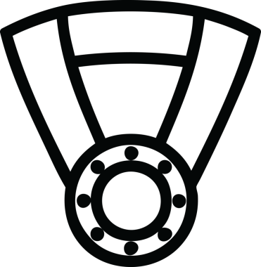 Bir insan tarafından çizilmiş madalya ödülü simgesi